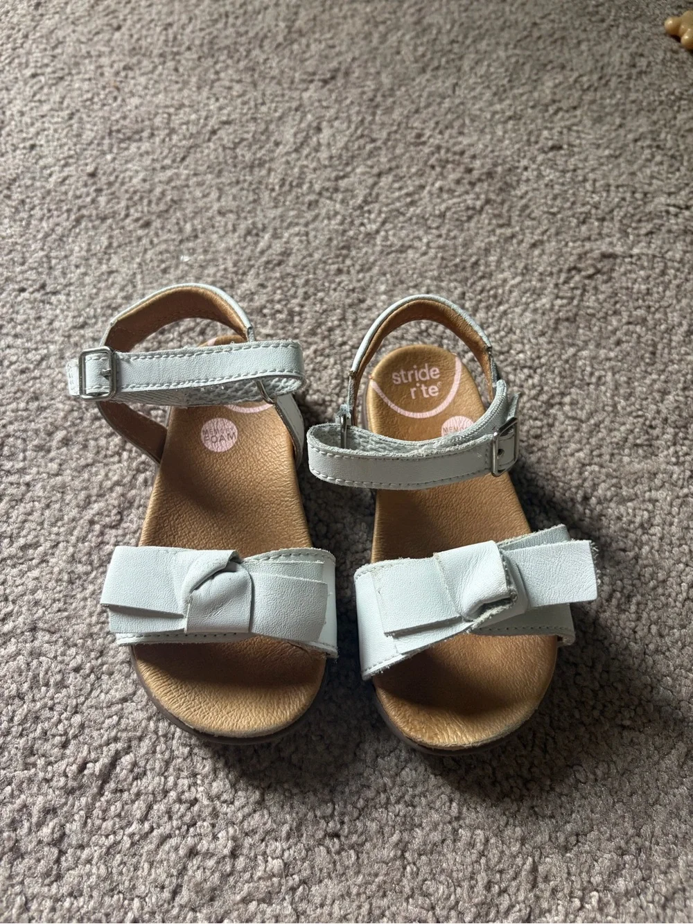 Savannah White Girls Bow Strap Sandals